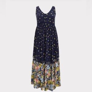 Maxi Challis Button-Front Dress